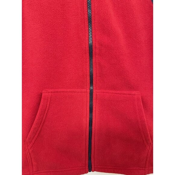 CAT Heavy Equipment Women's Full Zip-Up Vest Red Fleece Size: Lg 14/16 Workwear - Picture 3 of 11
